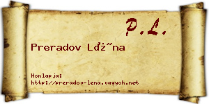 Preradov Léna névjegykártya